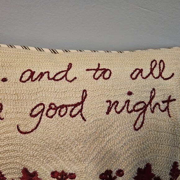 Pottery Barn '...and to all a good night' Lumbar Pillow, 9"x13" - Picture 2 of 5